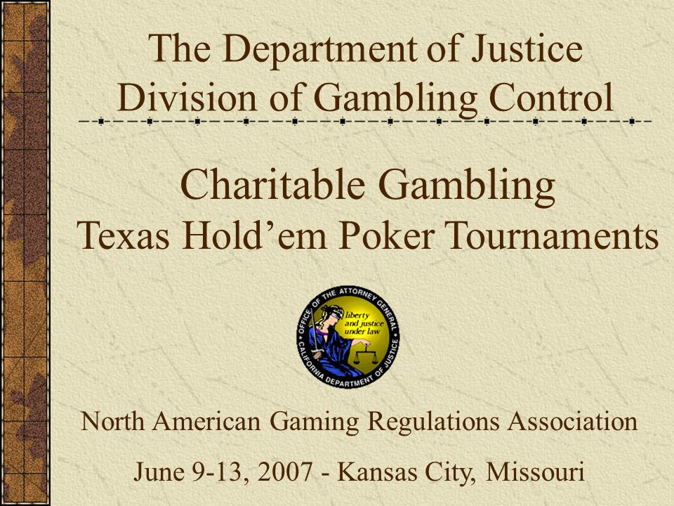 Department of justice gambling control division regulation
